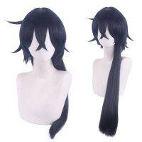 (วิกผมคอสเพลย์) อะนิเมะกรณีการศึกษาของ Vanitas Cosplay Wig Vanitas No Karte ต่างหูผมสีน้ำเงินเข้มต่างหูแบบหนีบทนความร้อนได้ช่อผมปลอมวิก