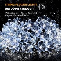 Outdoor Solar Flower String Lights Waterproof 200LED Fairy Light Decorations for Christmas Tree Garden Patio Fence Yard