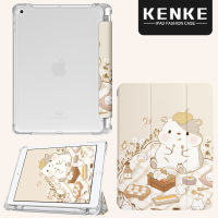 KENKE เคส iPad โปร่งใสแบบนิ่ม,เคสการ์ตูนหนูแฮมสเตอร์ตัวเล็กน่ารักพร้อมที่ใส่ปากกาใช้ได้กับ Apple iPad 2020 2021 Pro 11 12.9 iPad Air 4 Air 3 Pro 10.5 iPad 10.2 7th 9th 8th Gen iPad Mini 6 5 iPad 5th 6th(2017-2018) ฝาปิด/พักอัตโนมัติ case