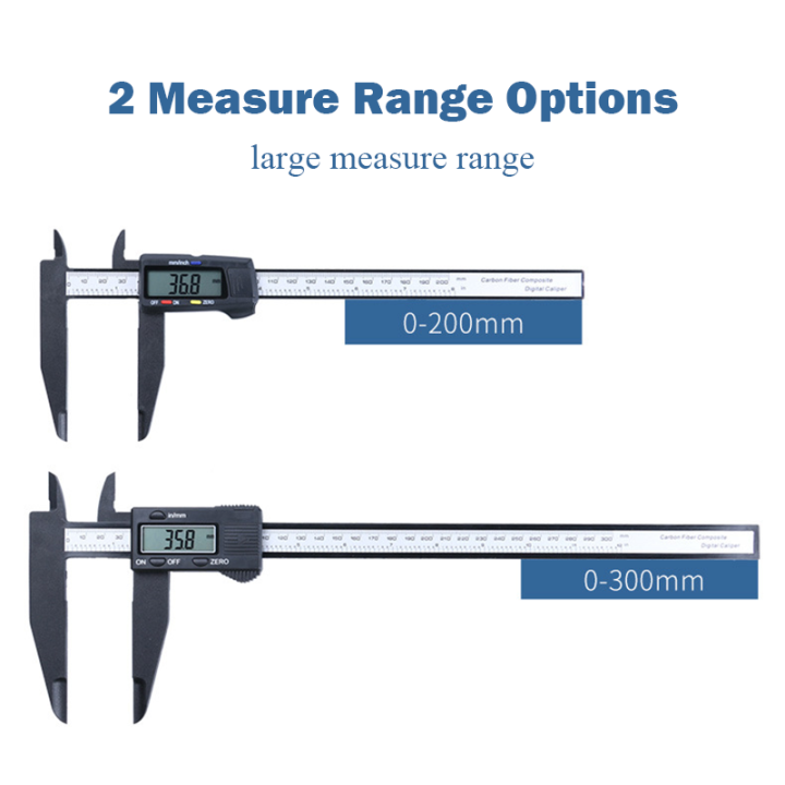 หน้าจอการพับภาพความสว่างสูงคาร์บอนพลาสติก-pa66เครื่องวัดอิเล็กทรอนิกส์ยาวขนาดใหญ่200-300คาลิเปอร์ดิจิตัลช่วงการวัดขนาดใหญ่0-1มม-ความละเอียดเวอร์เนียคาลิปเปอร์ไม้บรรทัด