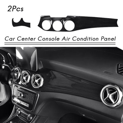 2Pcs/Set Carbon Fiber Car Center Console Air Condition Panel Decoration for Mercedes Benz W176 GLA X156 CLA C117 2013-19