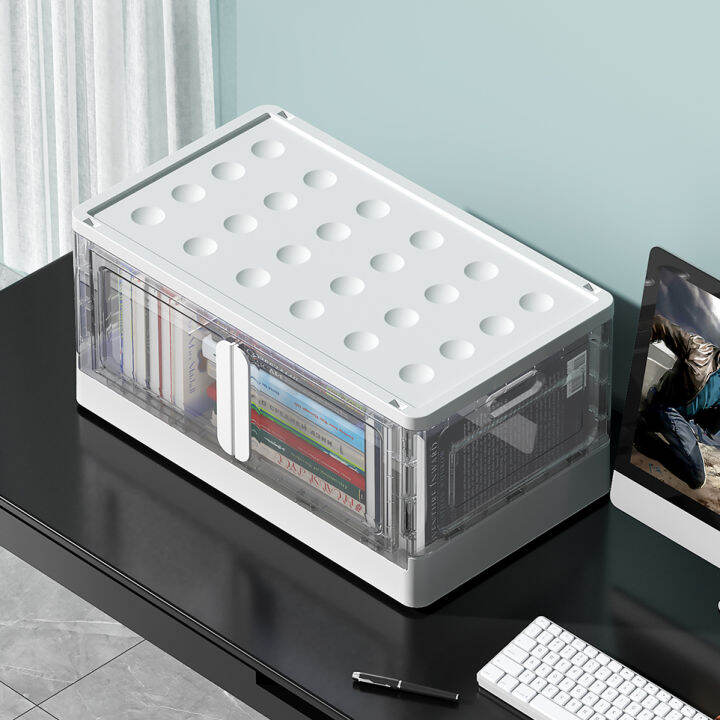 foldable storage box double door with Wheels clothes toys organizer