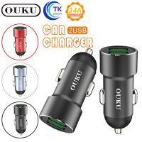 OUKU CK01 ที่ชาร์จแบตในรถ ชาร์จเร็ว USB car chargerหัวชาร์จ อะแดปเตอร์ ชาร์จในรถ 2ช่อง usb QC พร้อมส่ง