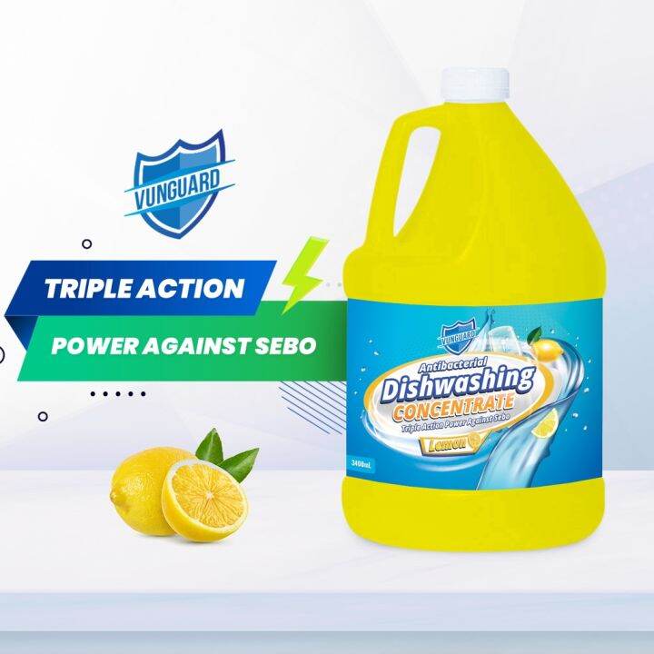 ♪VUNGUARD 10X CONCENTRATED DISHWASHING LIQUID LEMON SCENT 1 GALLON