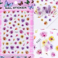 Nail Art Stickers 3D Adhesive Stickers Summer Fresh Flowers, Owls, Dandelion Pattern Nail DIY Art Stickers