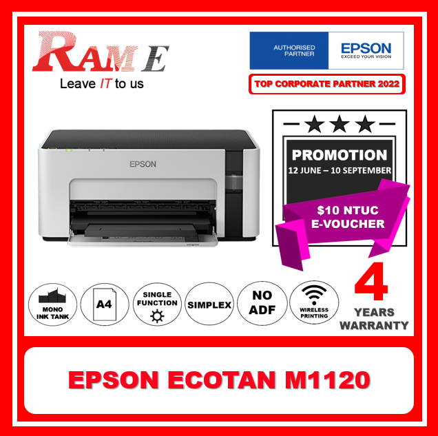 Epson Ecotank Monochrome M1120 Wi Fi Ink Tank Printer Lazada Singapore 5353