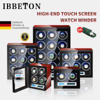 IBBETON Brand Automatic Watch Winder 3 4 6 9 12 Slot Mabuchi Mute Motor LCD Touch Screen And Led Light Wooden Piano Paint Watch Safe Box