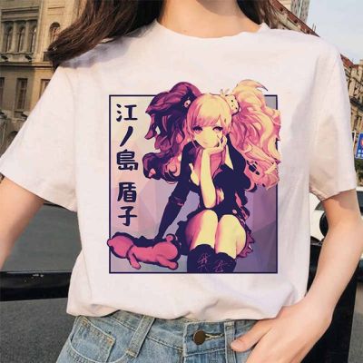 Danganronpa T Shirts Cartoon Ouma Kokichi Graphic Tees Anime T-Shirt Women Kawaii Nagito Komaeda Summer 100% Cotton