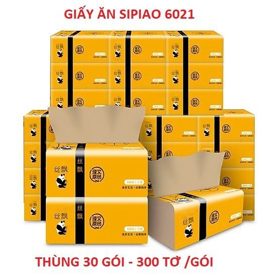 Giấy ăn gấu trúc dai mịn sipiao gói 300 tờ- giấy ăn cao cấp - ảnh sản phẩm 1