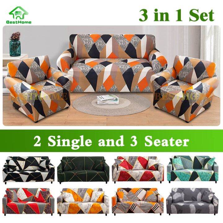 Sofa Cover Set 3 in 1 Clara Sofa Cover Set of 3 Seater and 2 Single