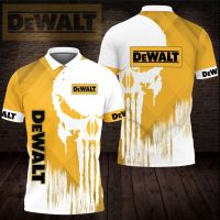 (ALL IN STOCK XZX)   DeWalt Personalized Name Car 3D Polo Shirts For Men And Women 0122  (Free customized name logo for private chat, styles can be changed with zippers or buttons)