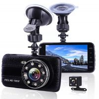 4 .0 Inch Dual Lens 1080p Hidden Wide Angle Light Fill-in Recorder Dash Car Camera Dvr Driving Led Dual Lens Cam A9u5