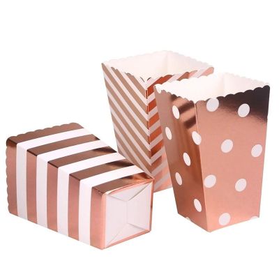 【CC】 12PCS/Lot Box/Cup gold Theme Decoration kids Happy Birthday Wedding Baby Shower Supplies