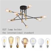 Gold White Black Modern Chandelier Lights LED Lighting nch Simple Nordic E27 Edison Ceiling Lamps Indoor Lamp Fixtures