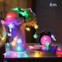 LED Snowflake Sky And Stars Lantern Strings Battery Box Christmas Garden Garden Small Lanterns Holiday Decoration Lights