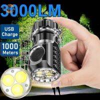 ♔ Z3 ES03 3xSST20 3000LM Powerful LED Flashlight USB Rechargeable 18350 6-Mode Super Bright Torch for Camping Mountaineer