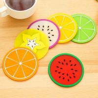 【CC】 Colorful Silicone Cup Drinks Holder Placemat Fashion Fruit Shapes Coaster Tableware Accessories