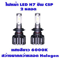 ไฟหน้ารถยนต์ LED Headlight H7 ชิพ CSP Y19 แสงสีขาว 2 หลอด *รับประกัน 6 เดือน **แถมไฟหรี่ T10 2 หลอด**