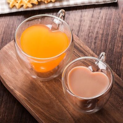 【CW】✧♛  Shaped Wall Glass Mug Heat-resistant Borosilicate Cup Mugs Drinkware