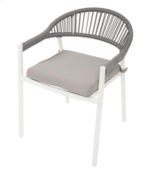 Chair steel indoor/outdoor (max load 80 kg) size 54x58x73 cm.-white/grey