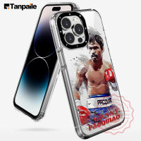 Tanpaile Sarung Dof บ็อกเซอร์สีน้ำแมนนี่ปาเกียวโลโก้กันกระแทกสำหรับ iPhone 14 13 12 11 Pro Max Plus Mini 7 8 SE 2020 2022 XR X XS เคสเคสโทรศัพท์มือถือขอบซิลิโคนนิ่มใส