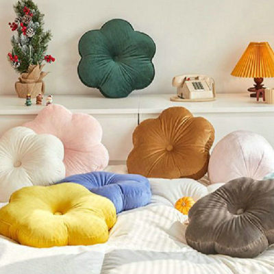 European Velvet Luxurious Flower Shape Seat Cushion Daisy Chair Cushion Room Decor Color Back Cushion Sofa Pillow Home Decor