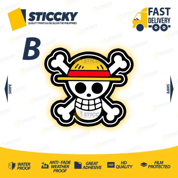 One Piece Jolly Roger Logo Series by Stick It - HD vinyl car motorcycle