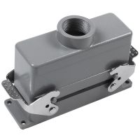 Rectangular H24B-He-024-1 Heavy Duty Connectors Power 24 Pin Cores Line 16A 500V Screw Feet Aviation Plug Socket