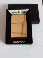 Zippo  รุ่น 254B  สีทองลายเรียบ  ผิวทองเหลืองขัดเงา   ตูดตัน    ของใหม่ไม่ผ่านการใช้งาน  มาพร้อมกล่อง  รับประกันของแท้