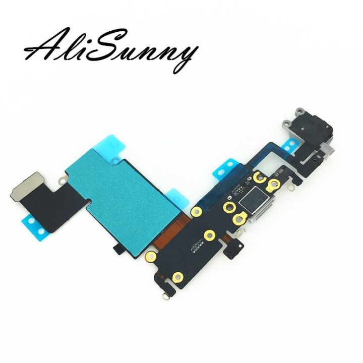 Alisunny 10ชิ้น Iphone 6s Plus สายเคเบิ้ลยืดหยุ่นสำหรับในการชาร์จ5.5 6sp ขั้วต่อ Usb Dock หูฟังแจ็คเสียงอะไหล่ซ่อม