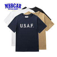 MBBCAR เสื้อยืดผู้ชายหนา230กรัม,2023ทหารกองทัพอากาศ USAF ใหม่เสื้อยืดคอกลมแบบวินเทจทหารสหรัฐสำหรับฤดูร้อน