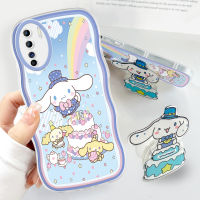 เคส Hpcase สำหรับ Realme OPPO A91 Reno3 OPPO พร้อมที่จับฟรีนิ่มแฟชั่นเคสโทรศัพท์หยัก Cinnamoroll การ์ตูนกันกระแทกเคสโทรศัพท์มือถือป้องกันกล้องคลุมทั้งหมด