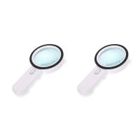 THLA3P 2pcs Magnifying Glass 20X, Large Magnifier with Light, LED Illuminated Handheld, Premium High Power Magnifying Glass