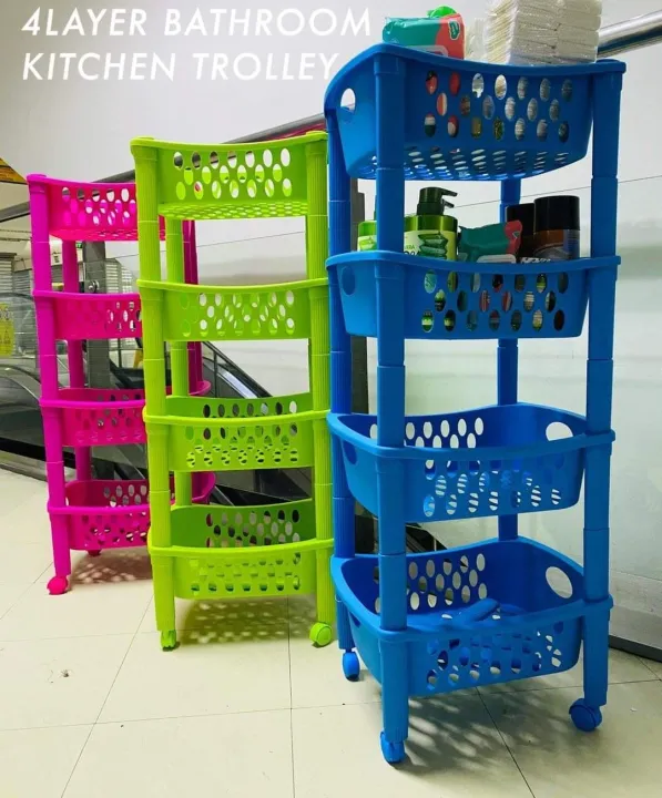 TRIPLEAF 4 LAYERED COLORED RACK WITH WHEELS | Lazada PH