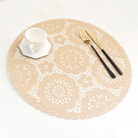 Round Pvc Placemat Hollow Insulation Coaster Pads Table Bowl Mats American Non-slip Table Mat Restaurant Western Placemat