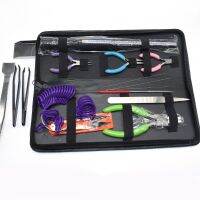 ☌๑ 16PCS DIY Jewelry Nippers Repair Tool Sets with Pliers Scissor Tweezers Ring Sizer and Pins Mixed Tool Kit