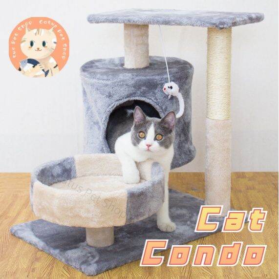 Large Cat Condo Tower House Cat Tree Bed Climbing Scratchers Board