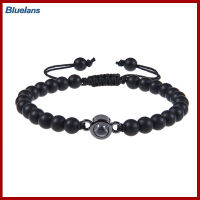 Bluelans®สร้อยข้อมือคู่รักทำมือปรับเชือกยางยืดได้ฉันรักคุณ100ภาษาสร้อยข้อมือเครื่องประดับอัญมณี