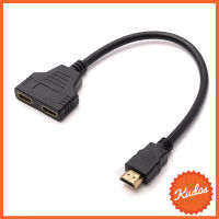 KUDOSTH สาย HDMI สายตัวแยก1ชายคู่ HDMI 2หญิง Y รางช่องยูเอสบี 0.3 ม