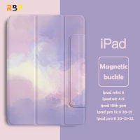 RBP คลิปแม่เหล็กพลิกกลับได้รูปแบบภาพวาดสีน้ำมันสำหรับ iPad Pro เคส iPad ไร้ขอบ 2021 11 2020 2022 iPad Air 4 Air 5 iPad Mini 6 Ipad 10th Gen Ipad Pro 12.9 "2020 2021 2022 Smart เคสใหม่ บางเหมือนฝัน