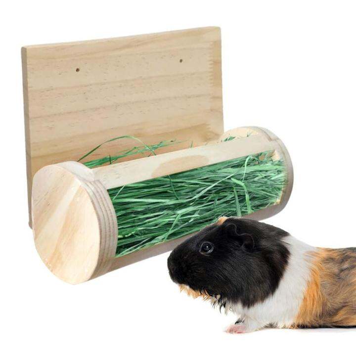 rabbit-hay-feeder-chinchilla-rabbit-food-dispenser-wooden-rolling-rabbit-hay-rack-bunny-hay-manger-for-hamster