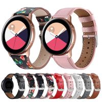 สายนาฬิกาหนังแท้สำหรับ Samsung Galaxy Watch,สายรัดข้อมือสำหรับ Samsung Galaxy Watch 42Mm 46Mm Active 2 S3ขนาด20มม. 22มม. สำหรับ Huawei GT 2 Amazfit Bip