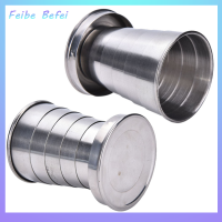 [Feibe Befei] สแตนเลสสตีลขนาดเล็กพกพาได้ข้างนอกเดินทางพับถ้วยพับได้ Telescopic