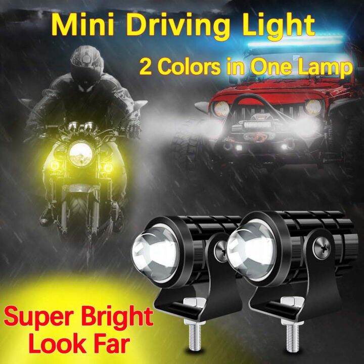mini driving light 20W motorcycle led light Yellow & White fog light