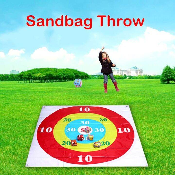 Sandbag Throwing Disc Game Target Melontar Plate Team Ibu BapaAnak