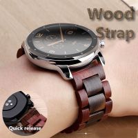 ❉☍ 20mm 22mm Wood Watch band for huawei watch GT 2 / Galaxy 42 46mm Stainless Steel Strap Replacement Bracelet for Gear S3 S2 loop