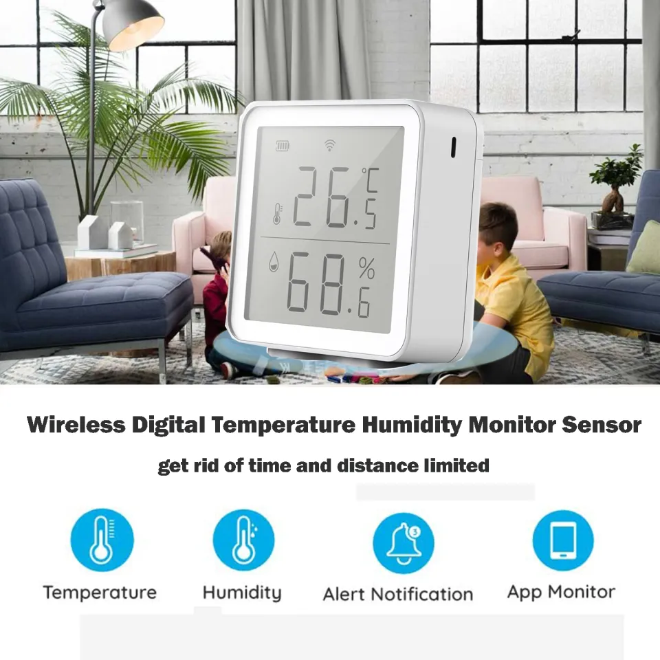 WiFi Smart Indoor Hygrometer Thermometer - Compatible with Alexa