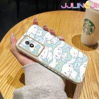 Jjlingji เคสสำหรับ Vivo Y02 Y02A Y11 2023,เคสแบบเต็มหน้าจอลาย Cinnamoroll เคสโทรศัพท์ซิลิโคนชุบดีไซน์ใหม่ด้านข้างฝาปิดเลนส์กล้องเต็มรูปแบบเคสป้องกันกล่องกันกระแทก Softcase