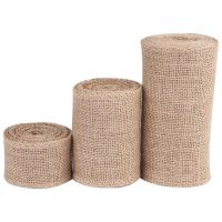 ][[ 2M/Lot 2.5/3/4/6/8/10Cm Jute Burlap Rion Natural Jute Hemp Fabric Hessian Rion DIY Wedding Decor Gift Wrapping Party Supply