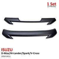 คิ้ว ครอบกระจังหน้า คิ้วกระจังหน้า 2 ชิ้น สีดำด้าน สำหรับ Isuzu D-Max Hi-Lander Spark V-Cross ปี 2020-2021